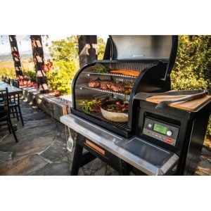 Traeger pellet grill with Food